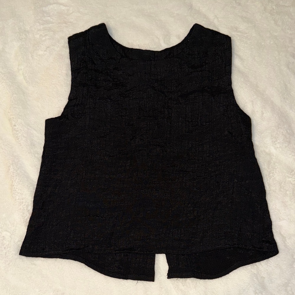 Elegant Black Textured Tank Top